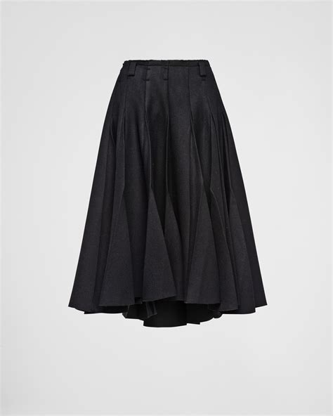 prada black skirt|prada black pleated skirt.